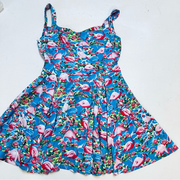 Hearts and Roses Flare Dress 1950' Rockabilly Vintage Style Flare Floral Size 10 - Picture 9 of 14